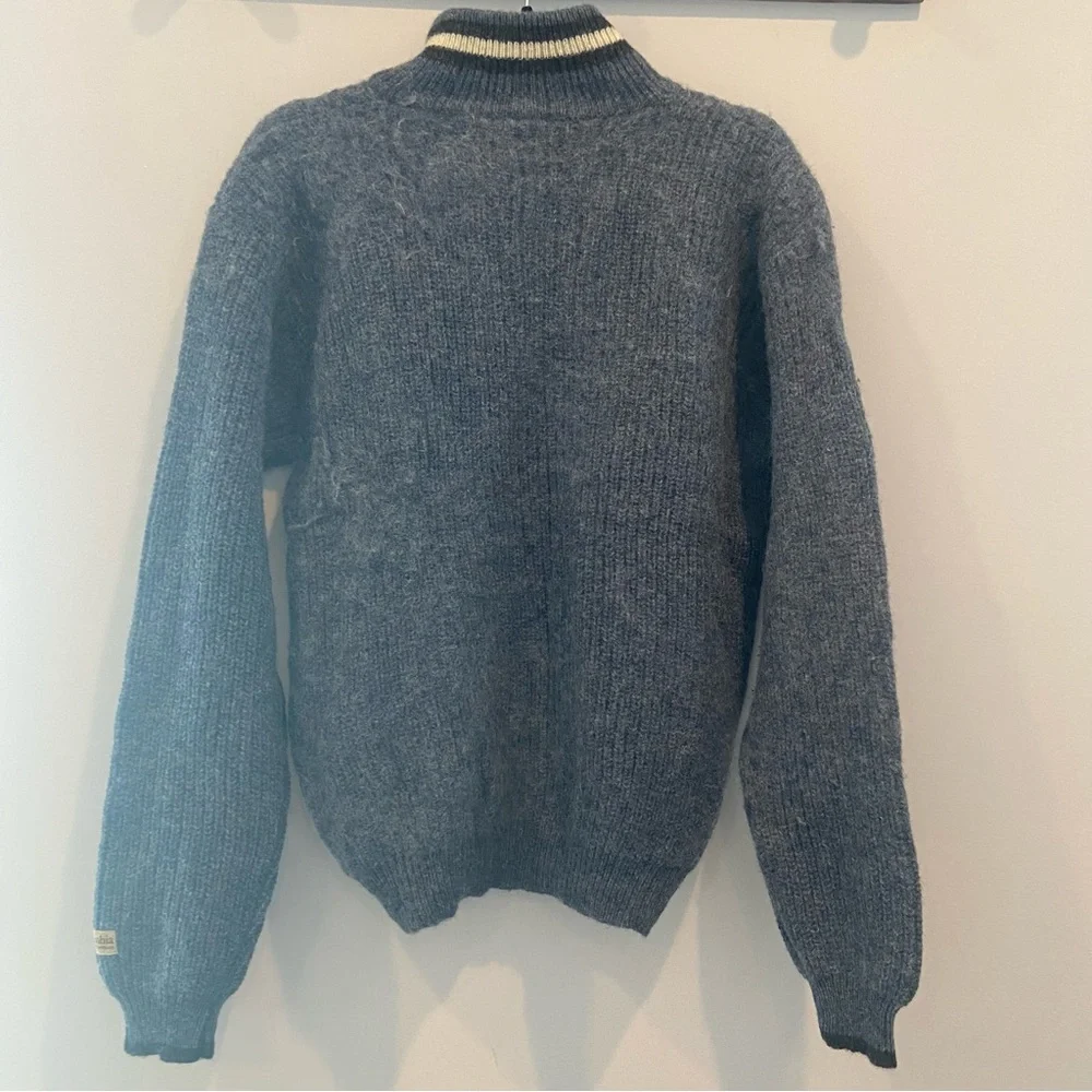 COLUMBIA Vintage 90’s Shetland Wool Sweater 1/4 Zip Mock Neck Small